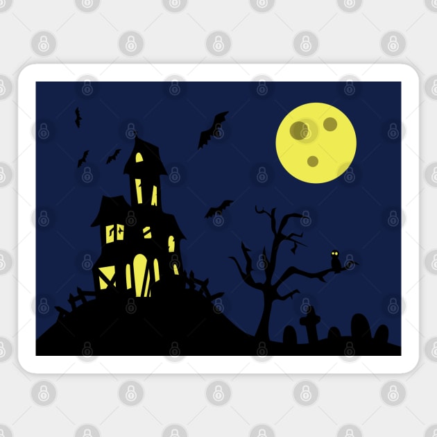 Haunted House Magnet by SakuraDragon